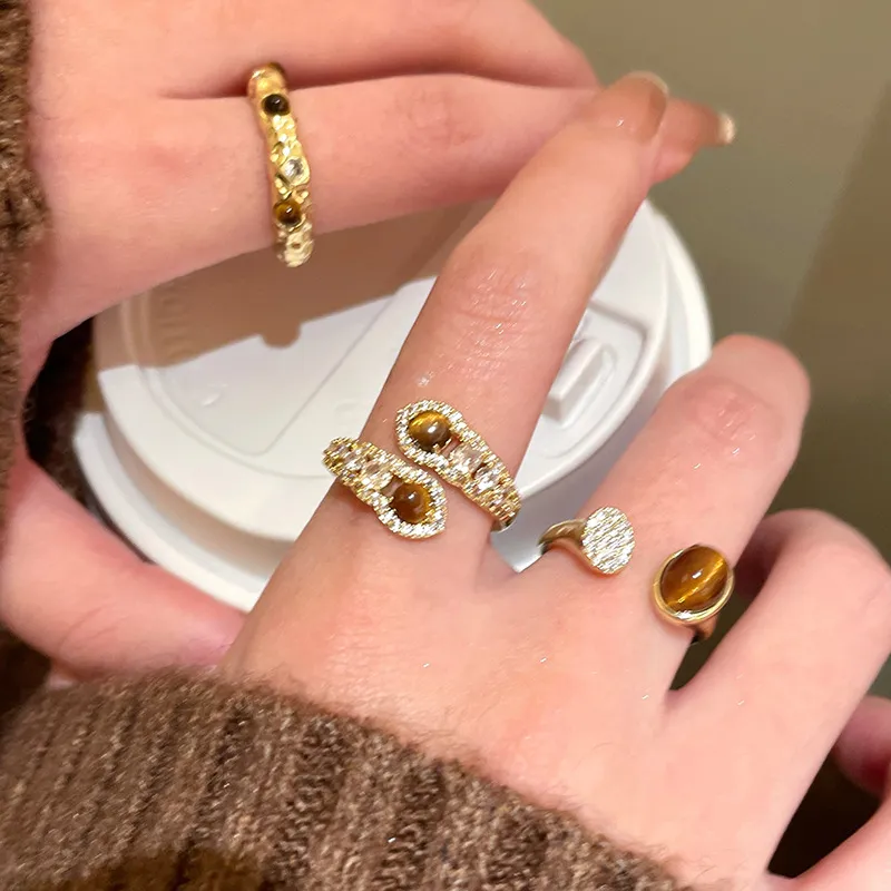 質感合金美拉德皓石虎眼石戒指RBM5002 銀飾 飾品