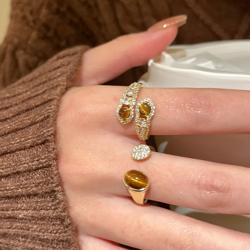 質感合金美拉德皓石虎眼石戒指RBM5002 銀飾 飾品