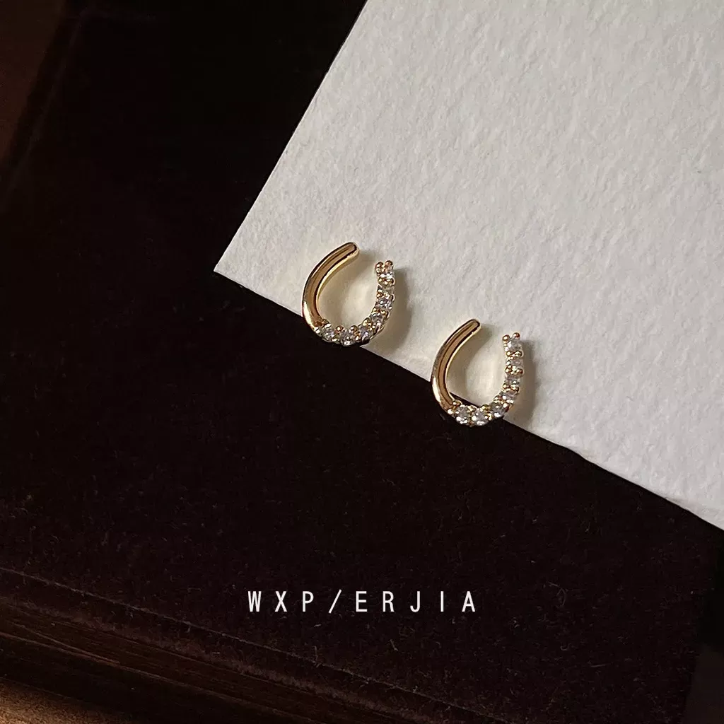 無耳洞耳夾 | 時尚氣質馬蹄皓石蚊香盤耳夾 | 無痛感 低過敏 親膚好戴