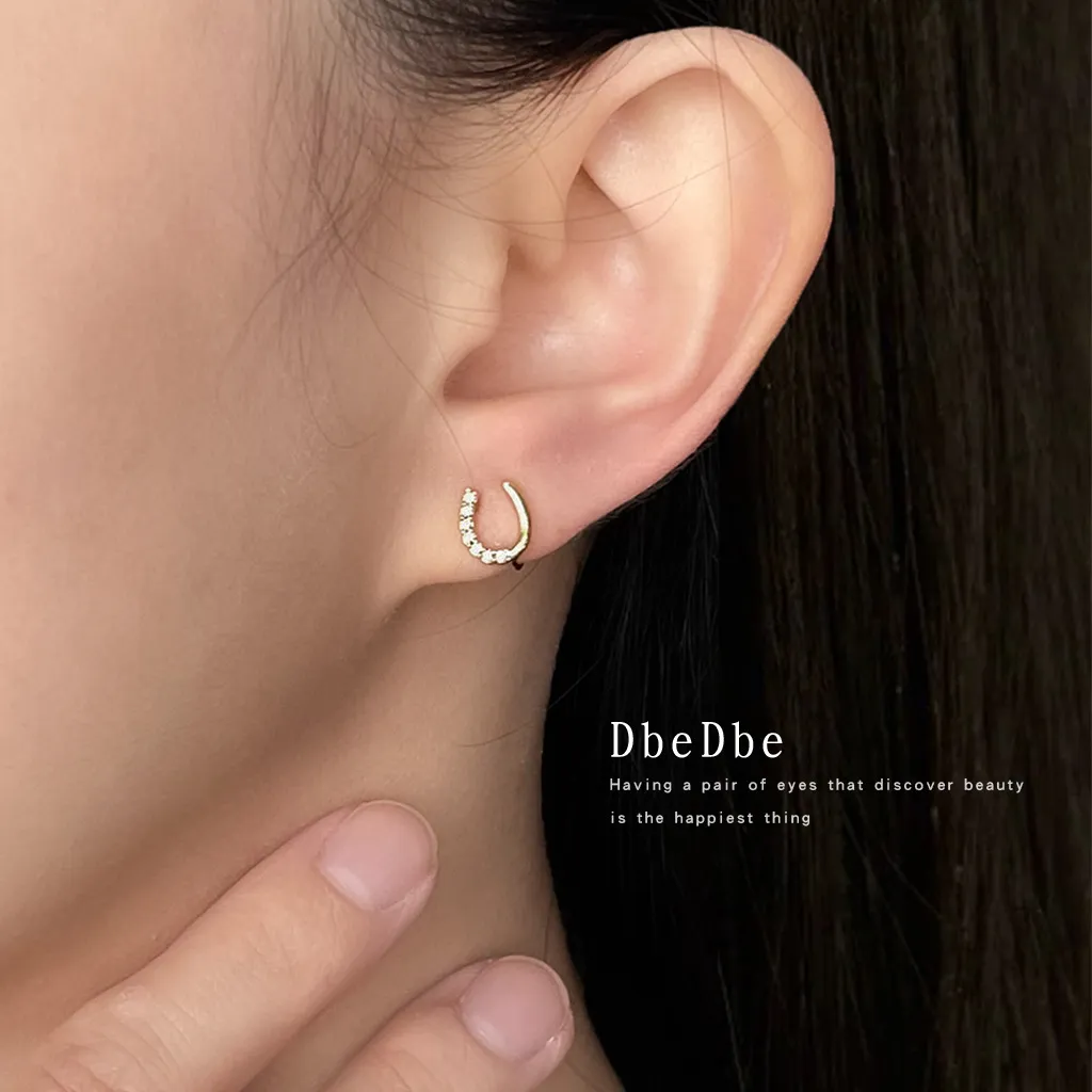 無耳洞時尚氣質馬蹄皓石蚊香盤耳夾 RBY5013 耳飾 飾品