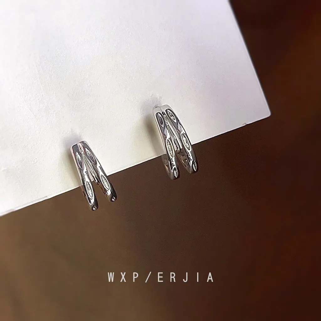 無耳洞時尚簡約雙圈蚊香盤耳夾RBY5015 耳飾 飾品