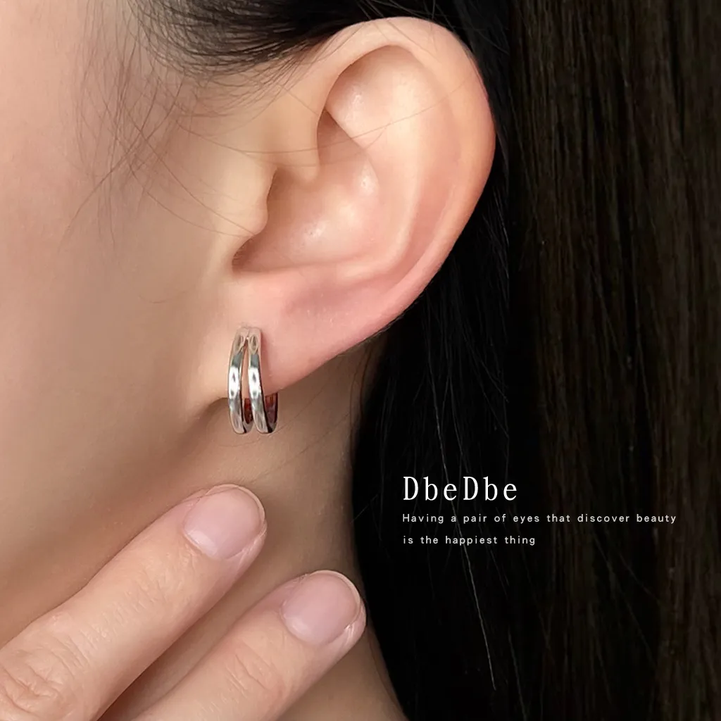 無耳洞時尚簡約雙圈蚊香盤耳夾RBY5015 耳飾 飾品