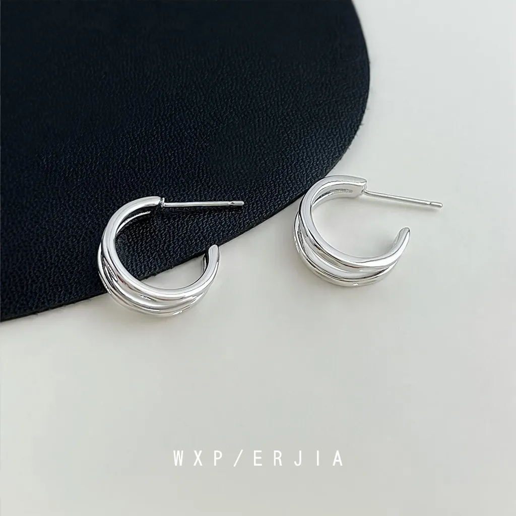 無耳洞時尚簡約雙圈蚊香盤耳夾RBY5015 耳飾 飾品