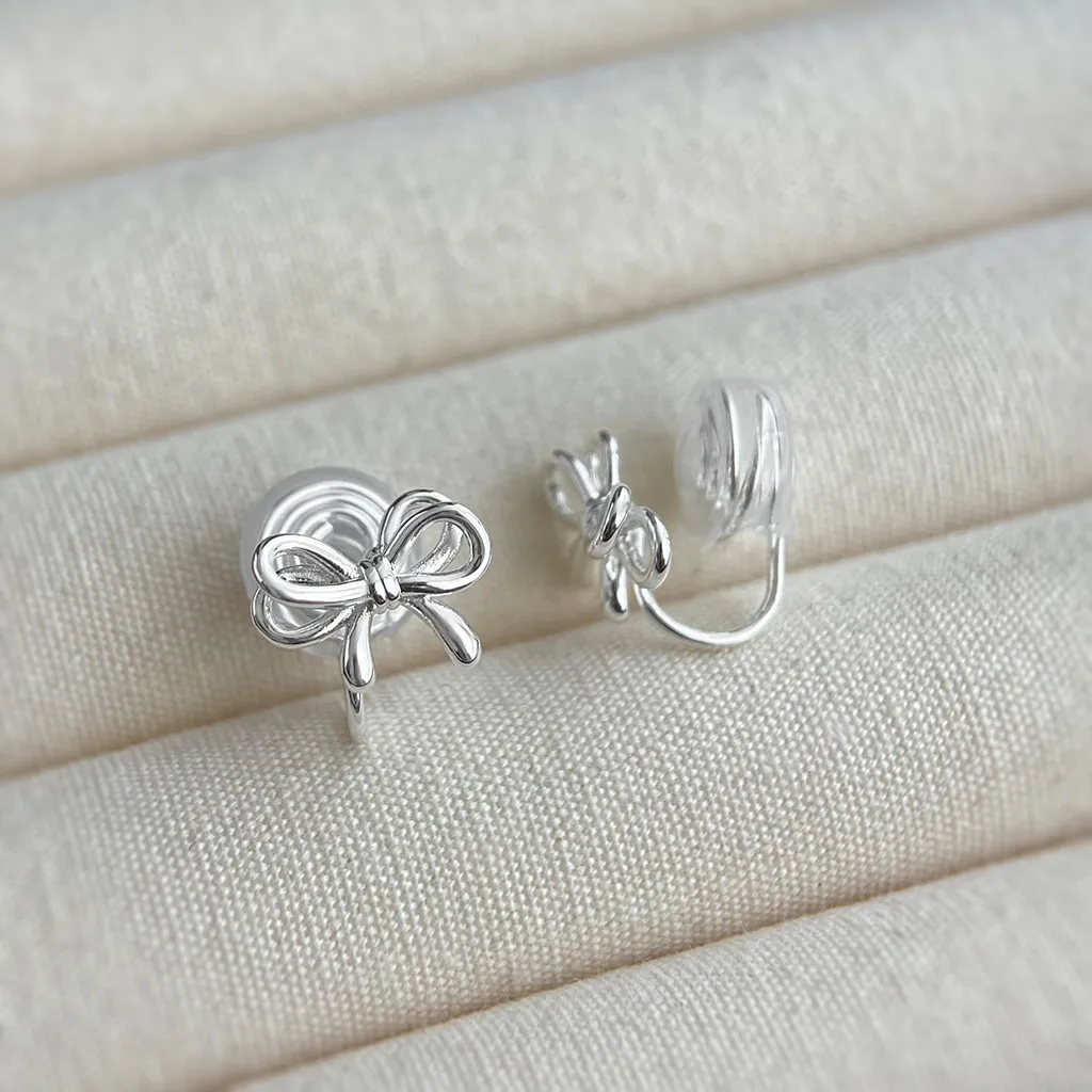 無耳洞氣質甜美蝴蝶結蚊香盤耳夾RBY5017 耳飾 飾品