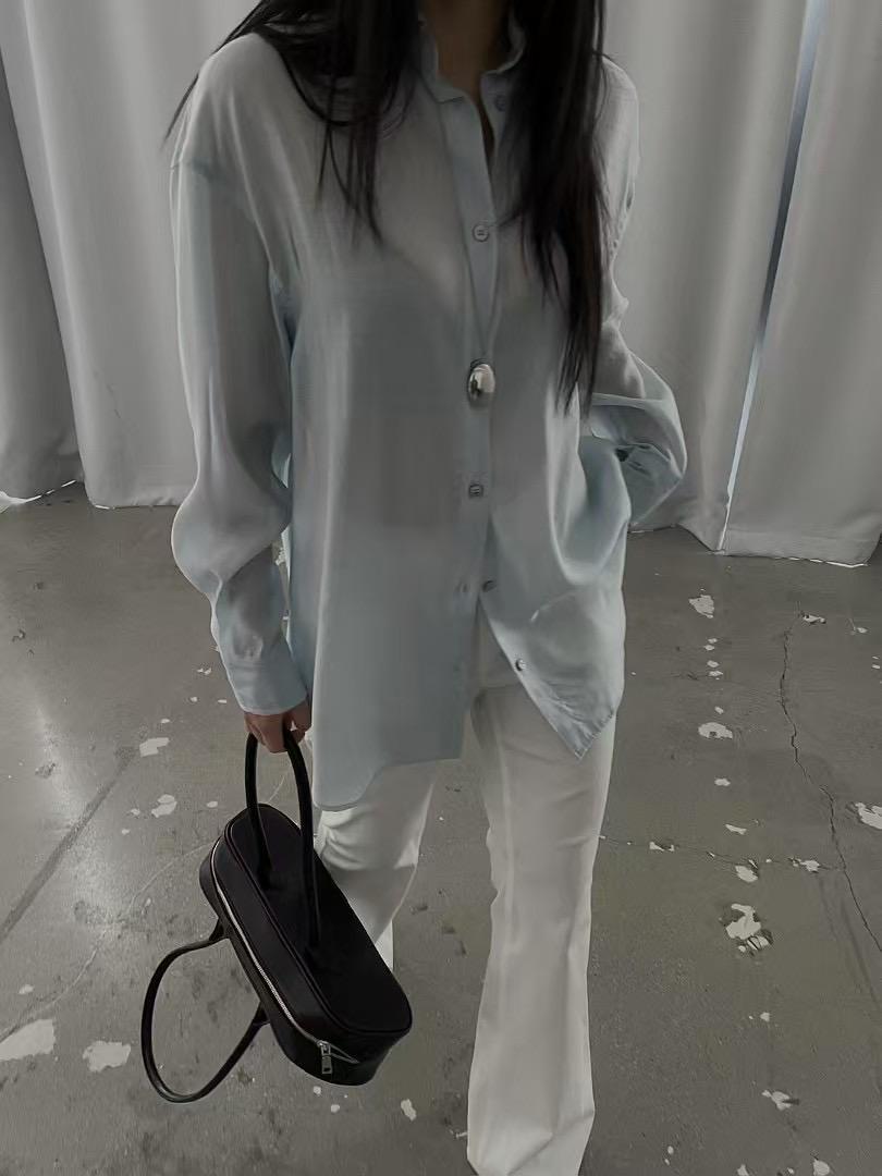 OUI-透感微光澤長板襯衫