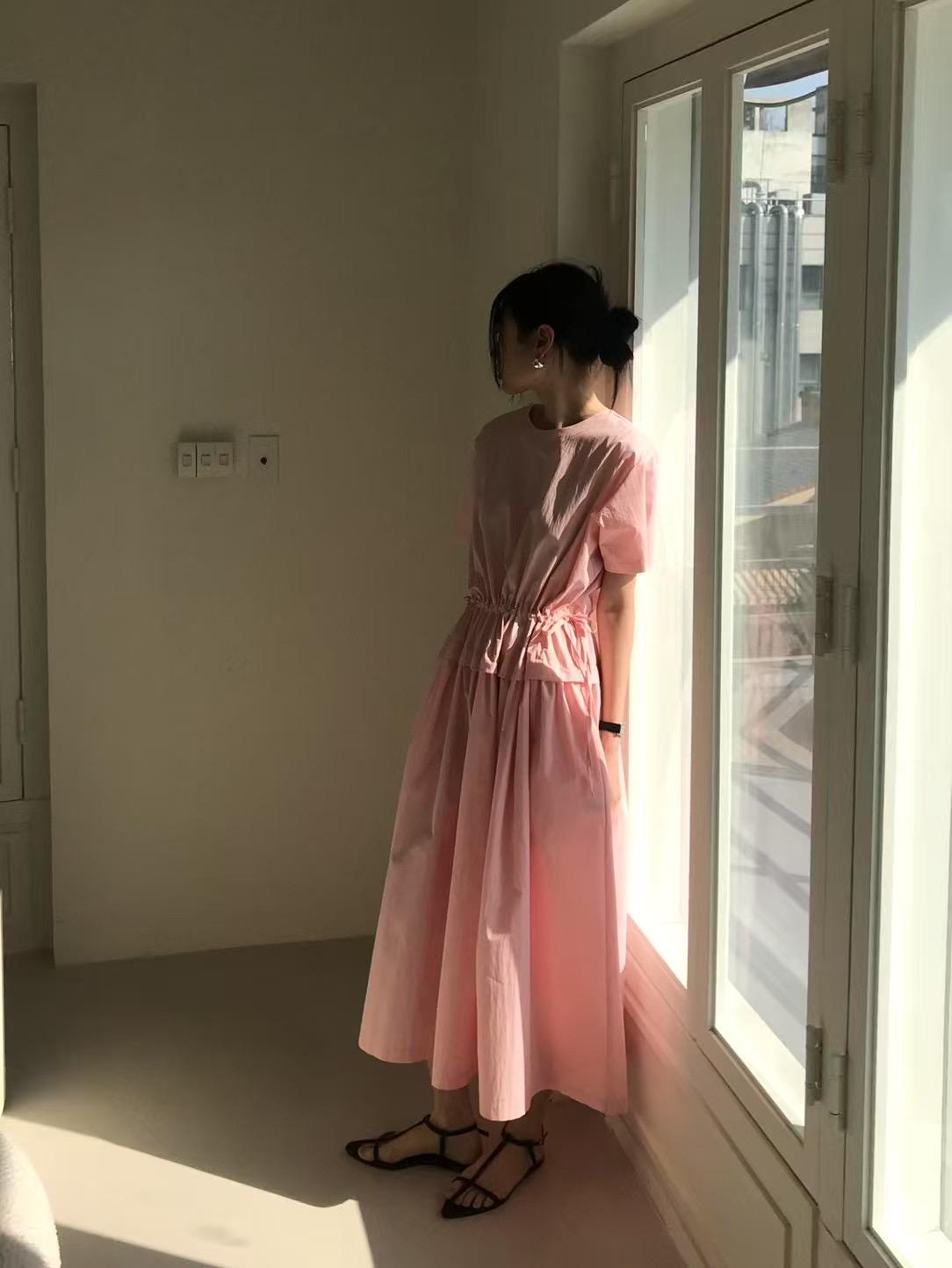 4"13 澎澎感抽繩口袋洋裝