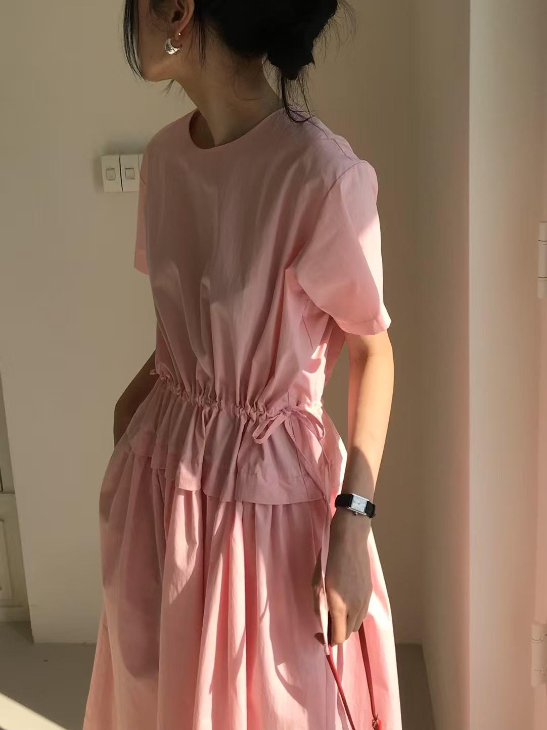 4"13 澎澎感抽繩口袋洋裝
