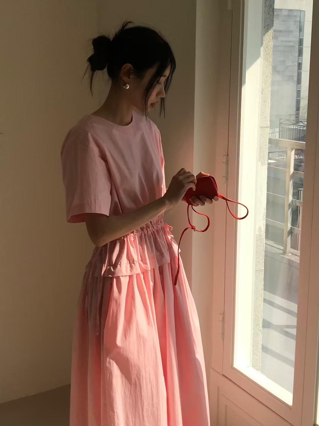 4"13 澎澎感抽繩口袋洋裝