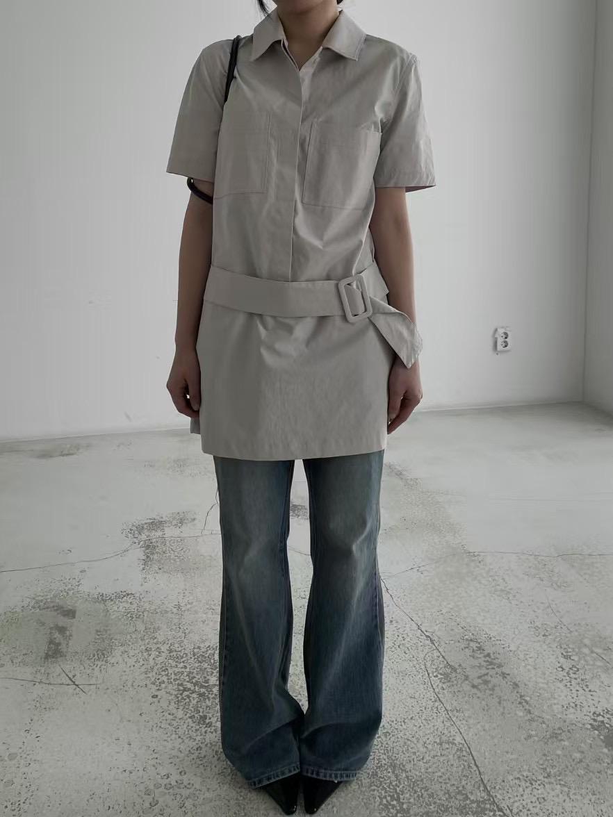 4"13 翻領綁帶短裙
