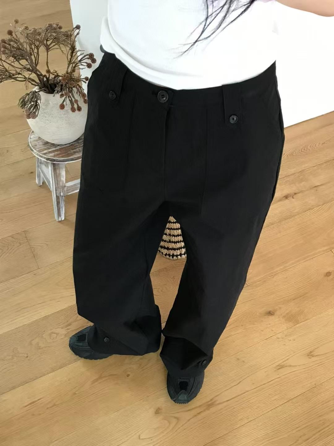 4"13 落地扣環設計褲