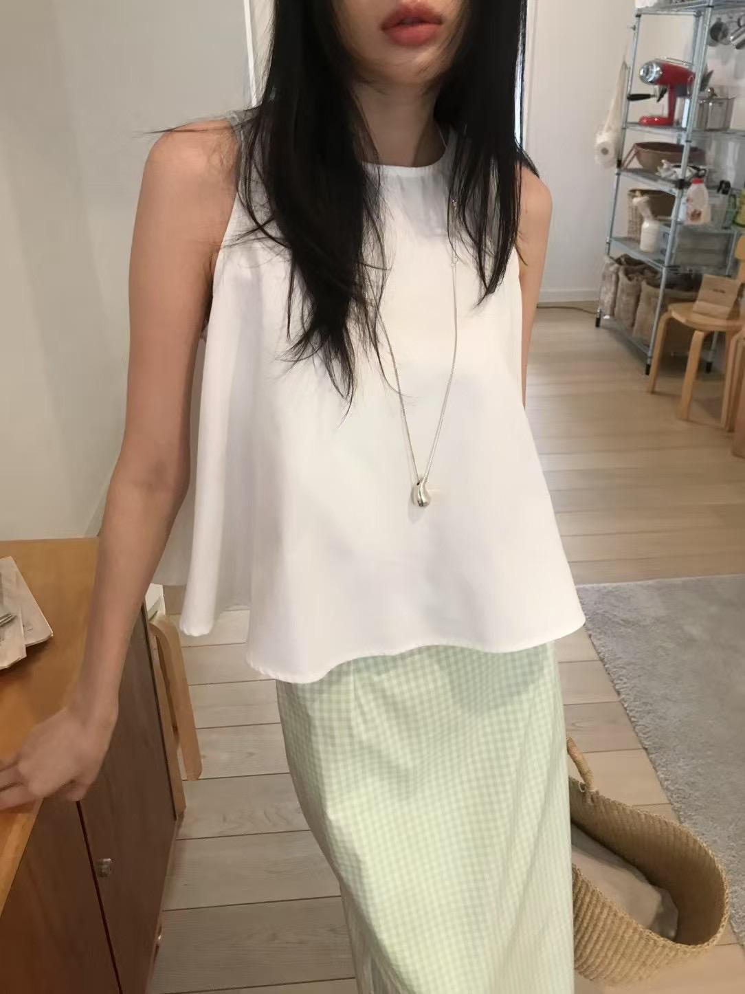 0503 削肩無袖單寧背心