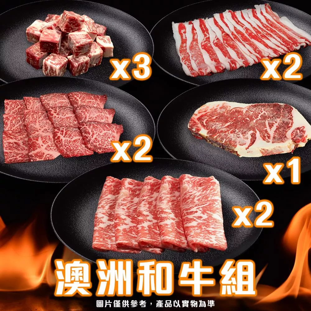 經濟和牛飽飽套餐-澳洲和牛組(6~8人)