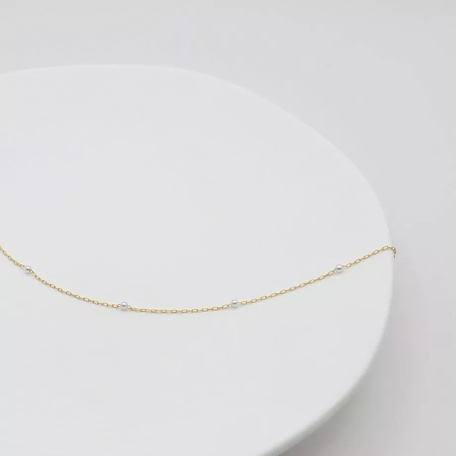 小珍珠串接鎖骨鍊