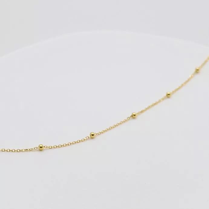 925 Silver小金珠串接鎖骨鍊