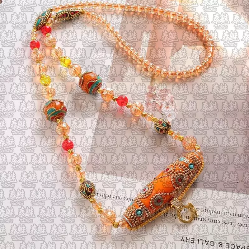 尼泊爾異國風格 單掛 橘色 70cm