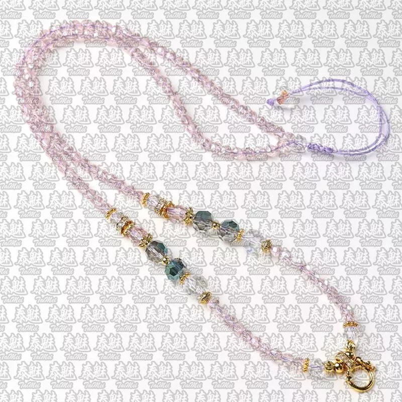 淺紫色炫彩刻面珠鏈 70cm