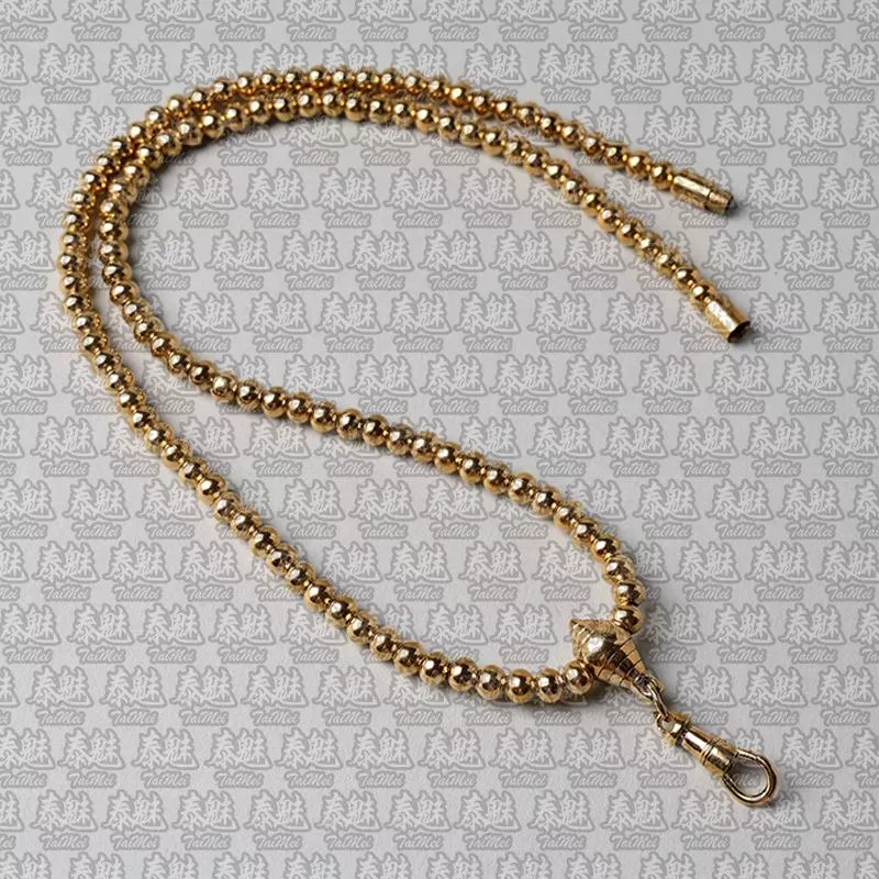 鈦鋼圓珠水滴鷹嘴扣掛鍊 金色 60cm