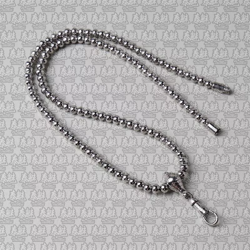 鈦鋼圓珠水滴鷹嘴扣掛鍊 銀色 60cm