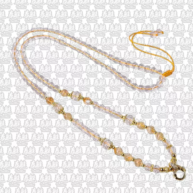 黃塔晶可調節珠鍊 65cm