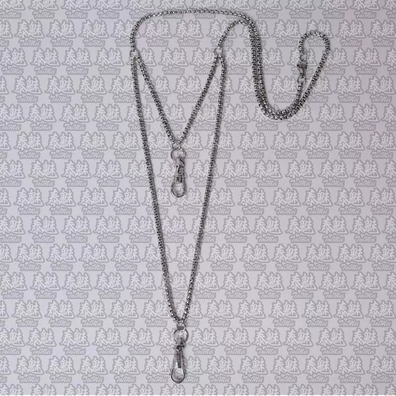 鈦鋼佛牌鏈 3.0粗 雙掛 銀色 70cm