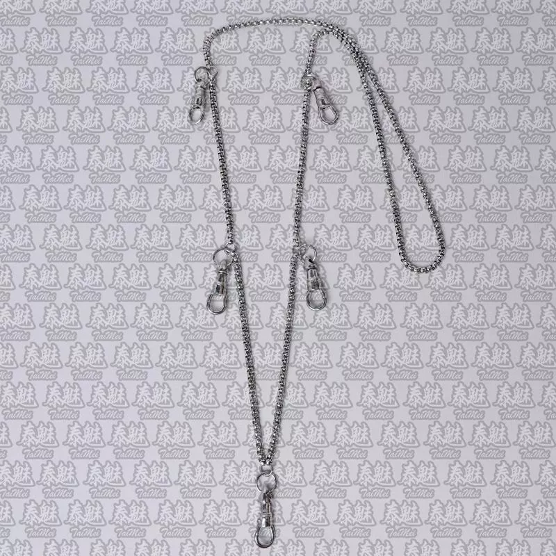 鈦鋼佛牌鏈 3.0粗 五掛 銀色 70cm