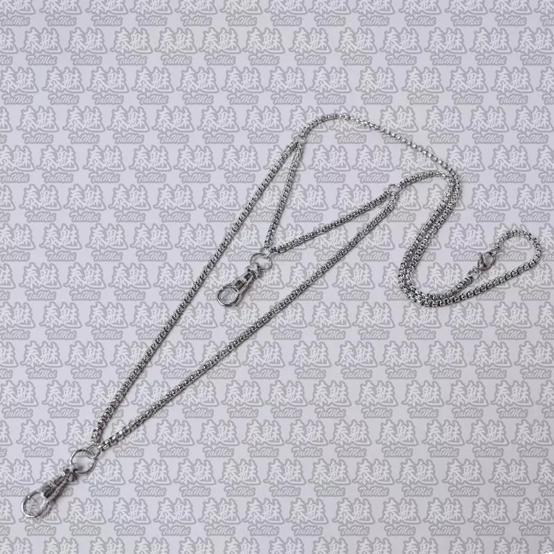 鈦鋼佛牌鏈 4.0粗 雙掛 銀色 70cm