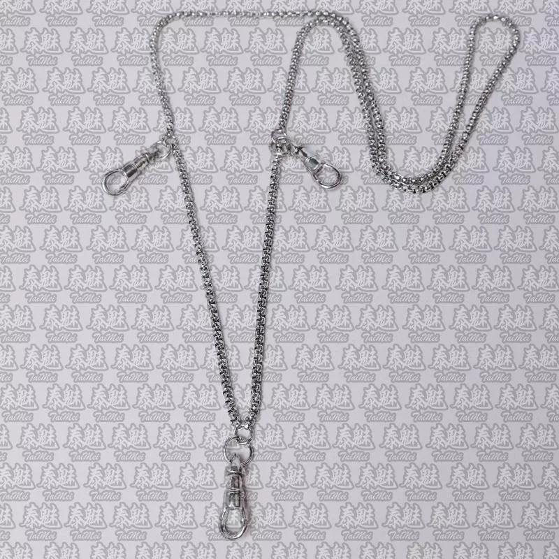 鈦鋼佛牌鏈 4.0粗 三掛 銀色 70cm