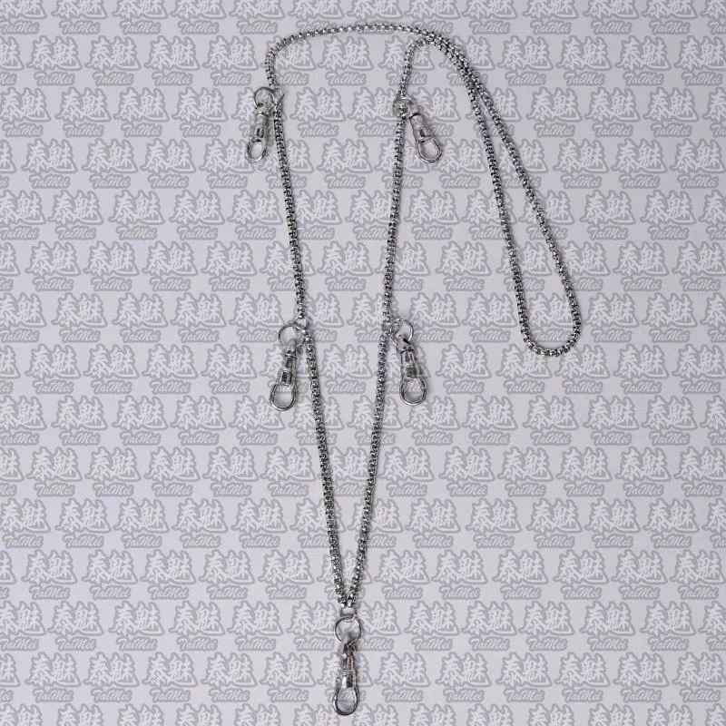 鈦鋼佛牌鏈 4.0粗 五掛 銀色 70cm