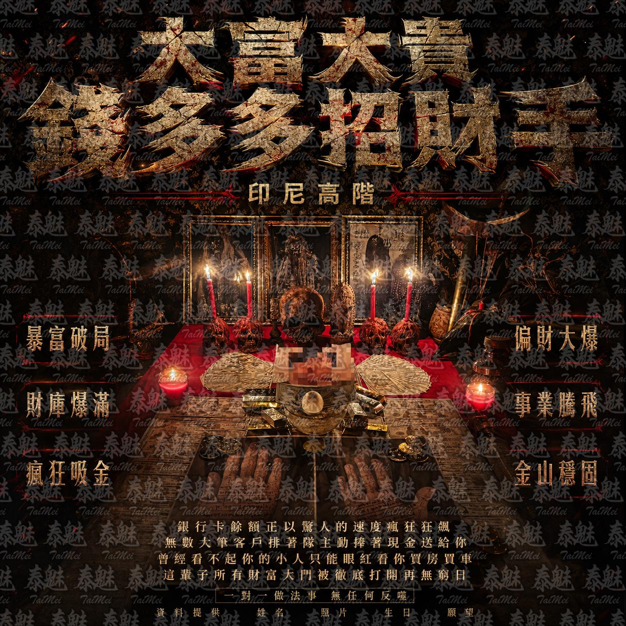 印尼高階 大富大貴錢多多招財手