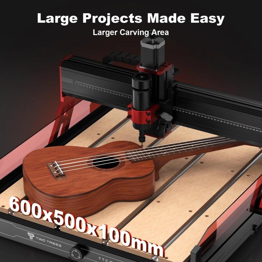 TwoTrees TTC 6050 CNC 雕刻機：600x500mm 大型工作區、專業級穩定性