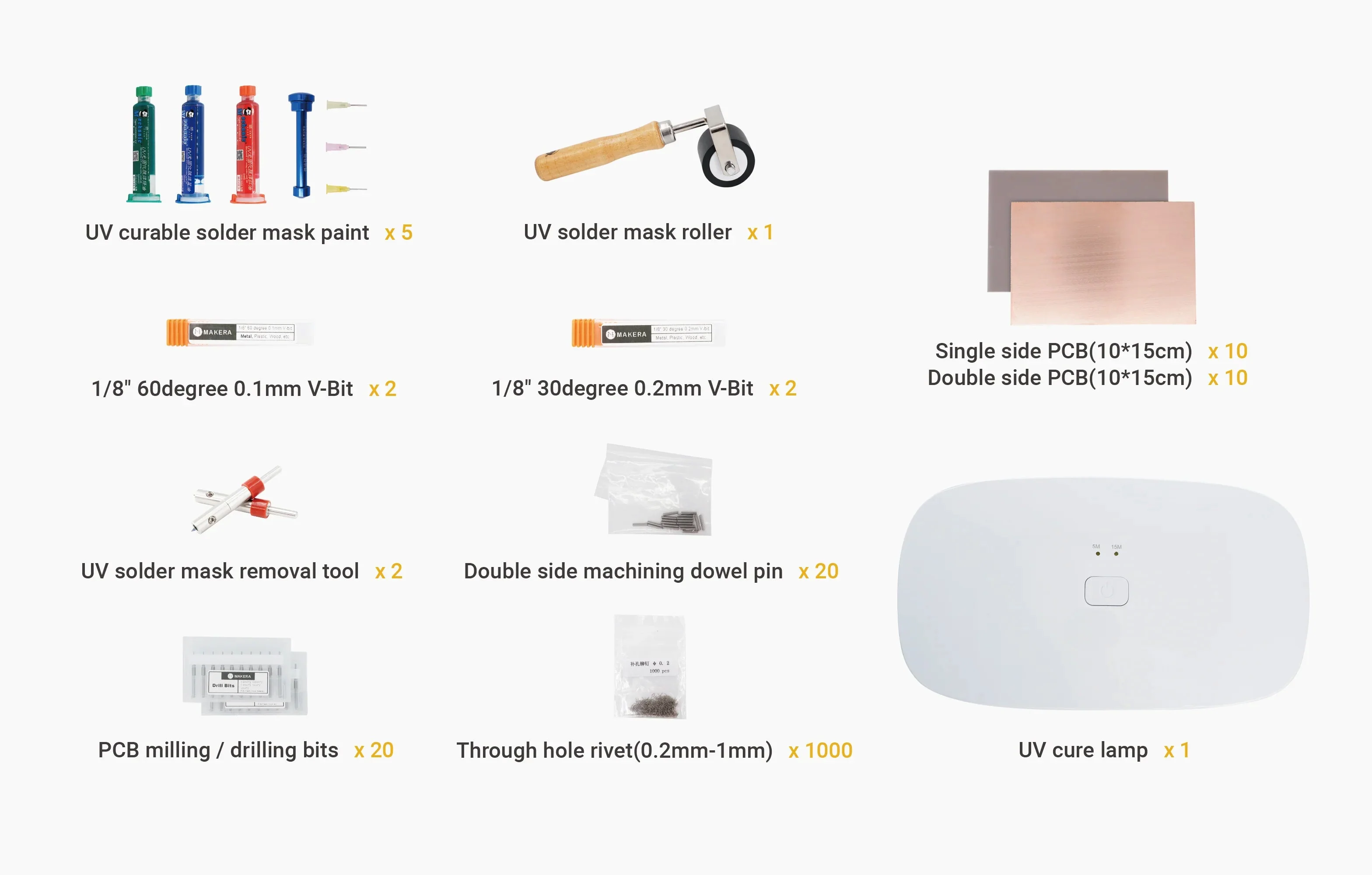 PCB創客材料包 包裝內容物