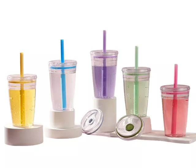 【客製化】Tritan糖果透明吸管杯450ml