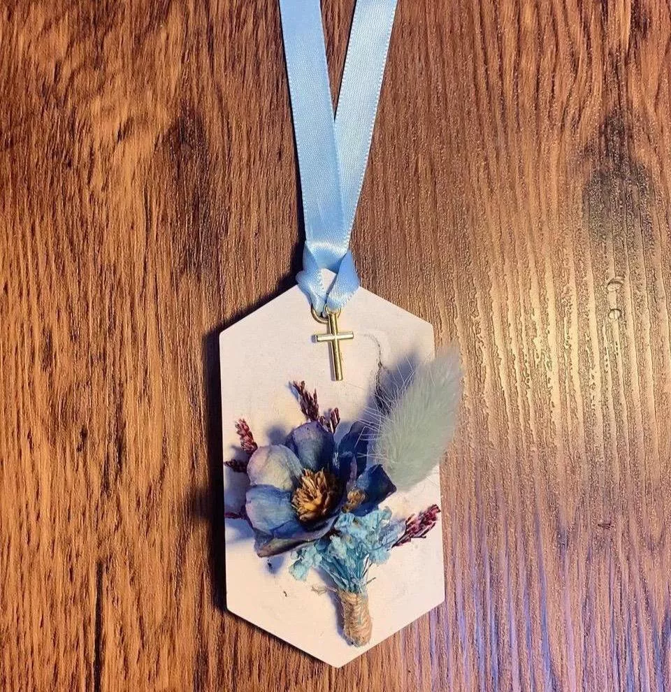 清新藍色系乾燥花擴香石