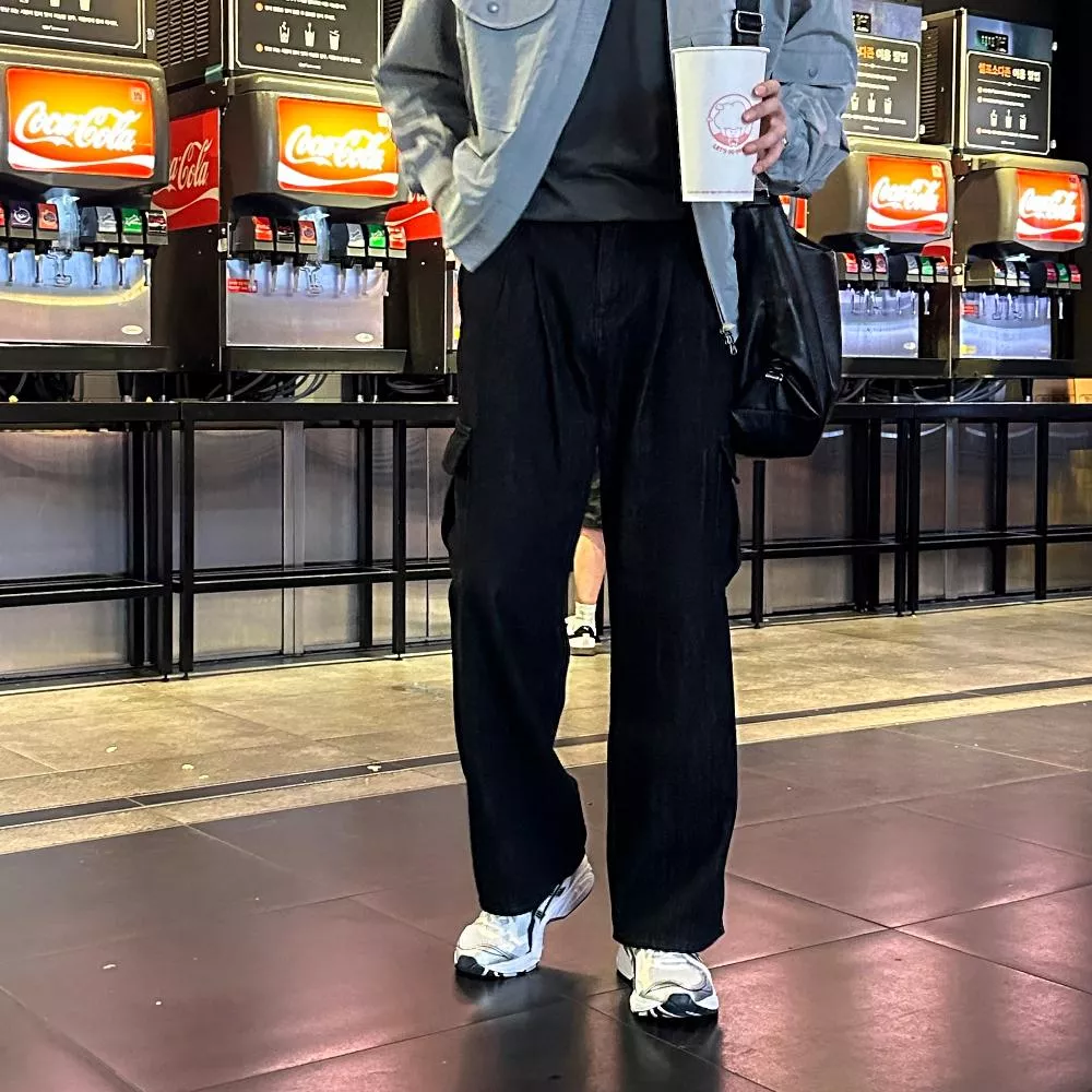 𝕐ℕ 𝕊𝕋𝕌𝔻𝕀𝕆|🇰🇷 細褶工人裝寬牛仔褲