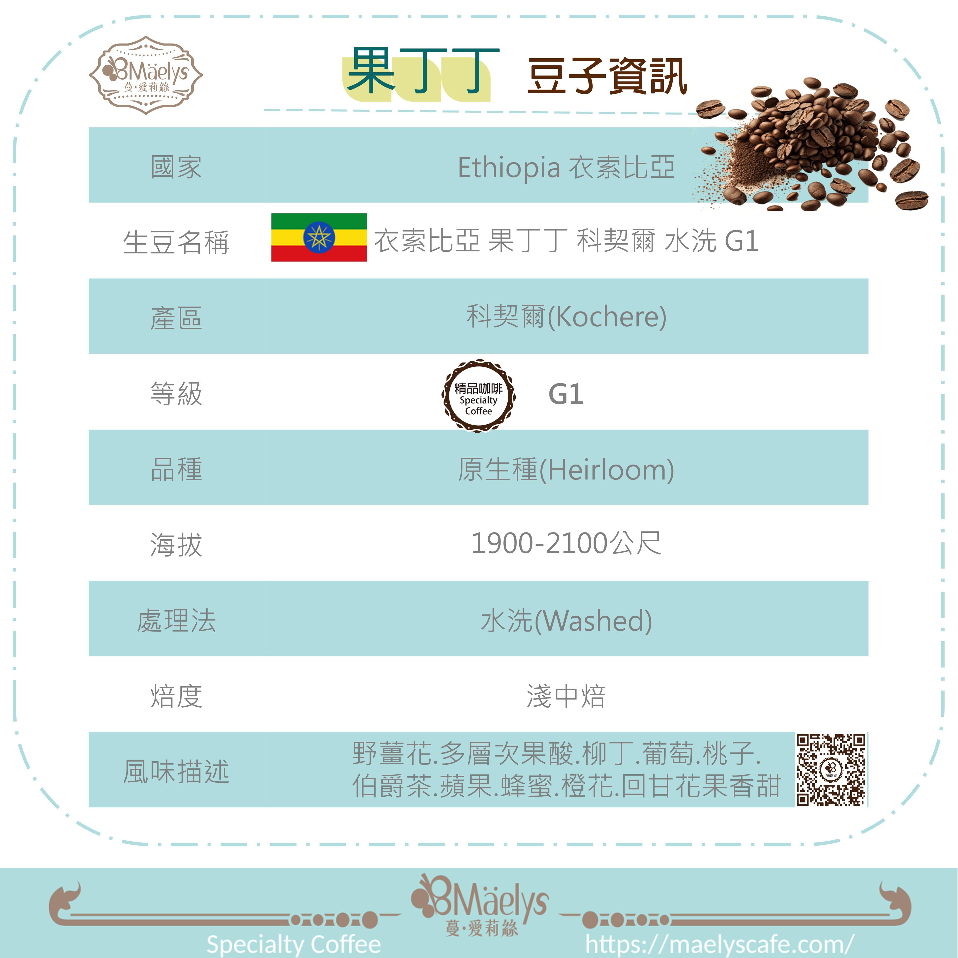 【Maelys】衣索比亞果丁丁濾掛咖啡｜耶加雪菲Gotiti｜G1精品級・果香手沖推薦