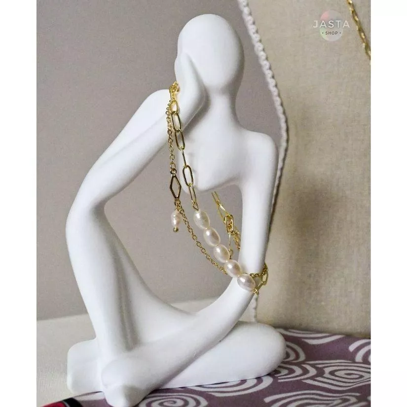 【JASTA】巴洛克珍珠雙鍊 手鍊 925純銀 奧克蘭設計師手作