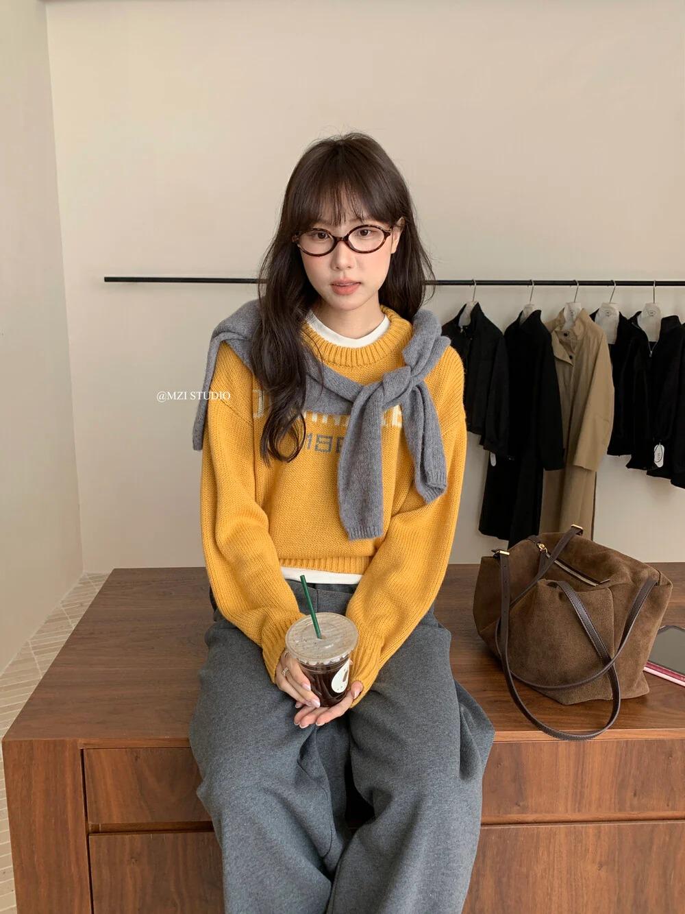#C3595美式刺繡羊毛針織衫