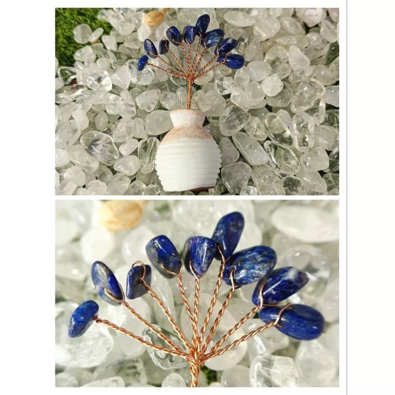 mini水晶樹 粉水晶  青金石  橄欖石  紫水晶