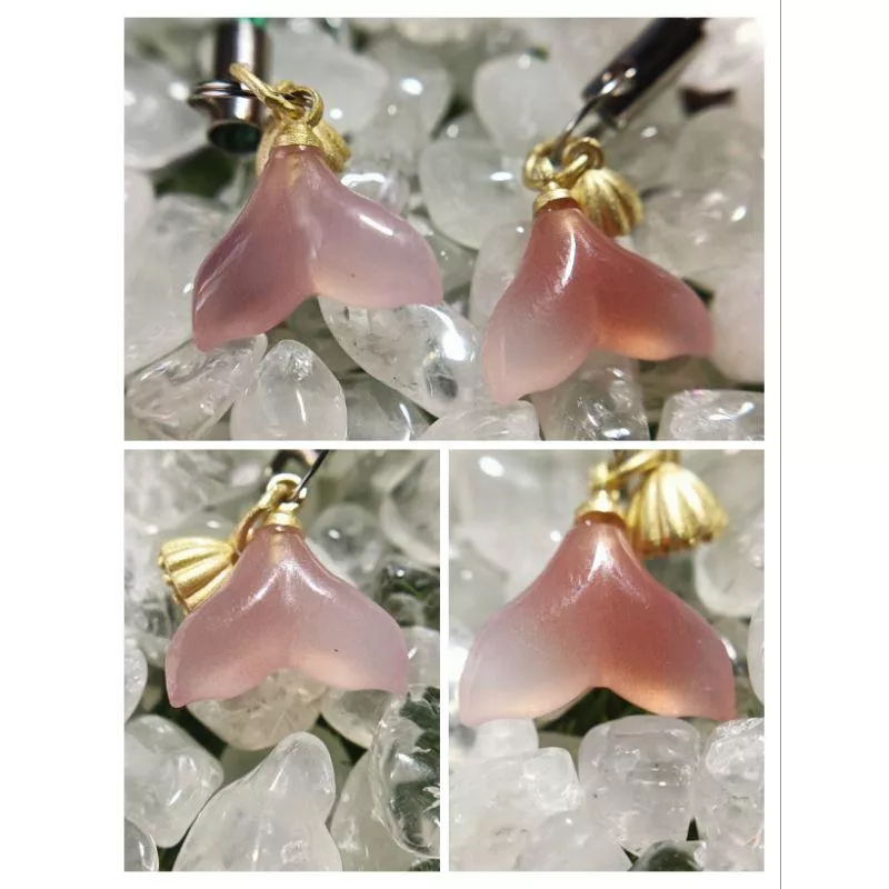 人魚尾巴鹽源瑪瑙水晶吊飾