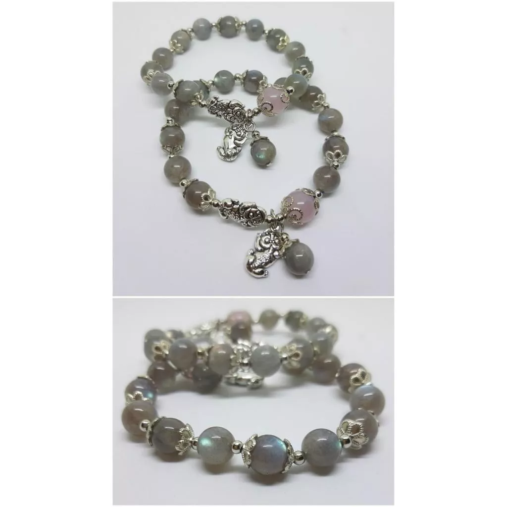 拉長石_粉晶_設計手鍊