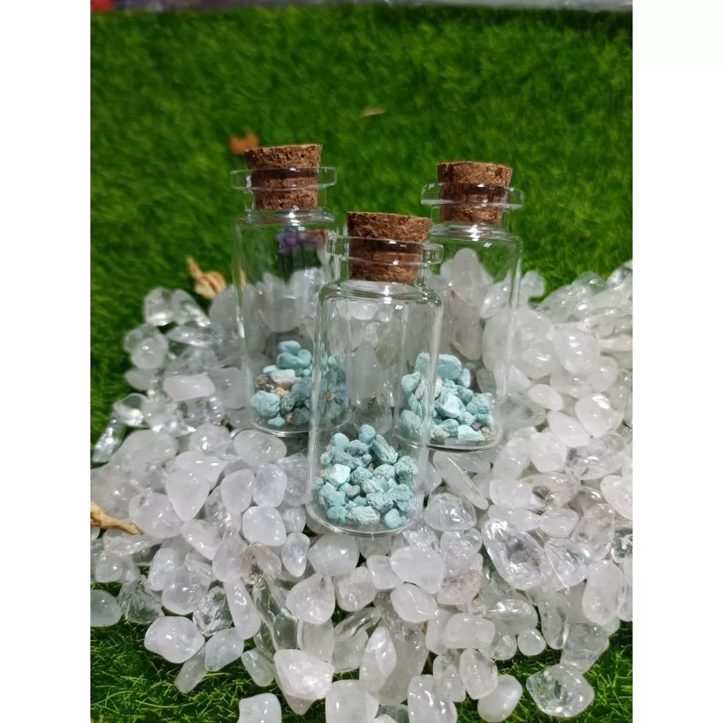 湖北綠松石 原礦(玻璃罐裝)