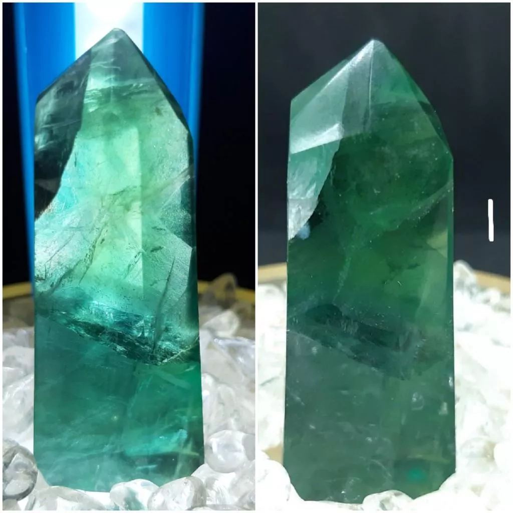 藍綠螢石水晶柱