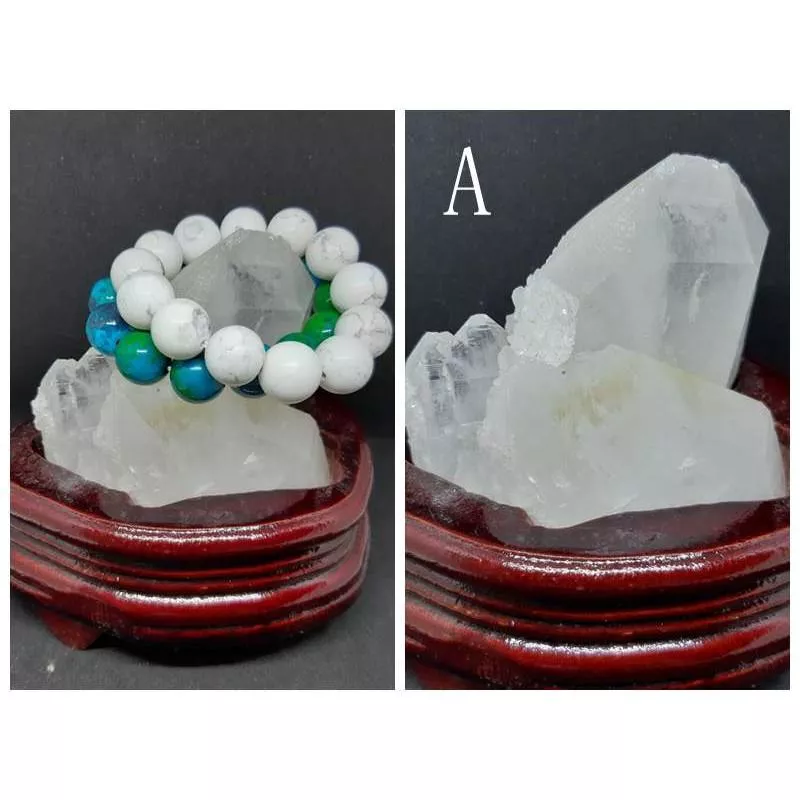 白水晶簇(附木座)