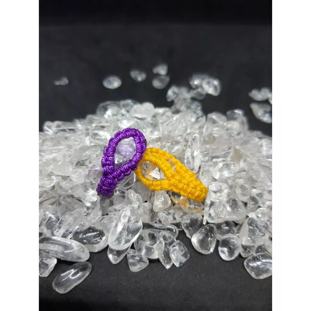 雙尖赫基蒙水晶編織戒指