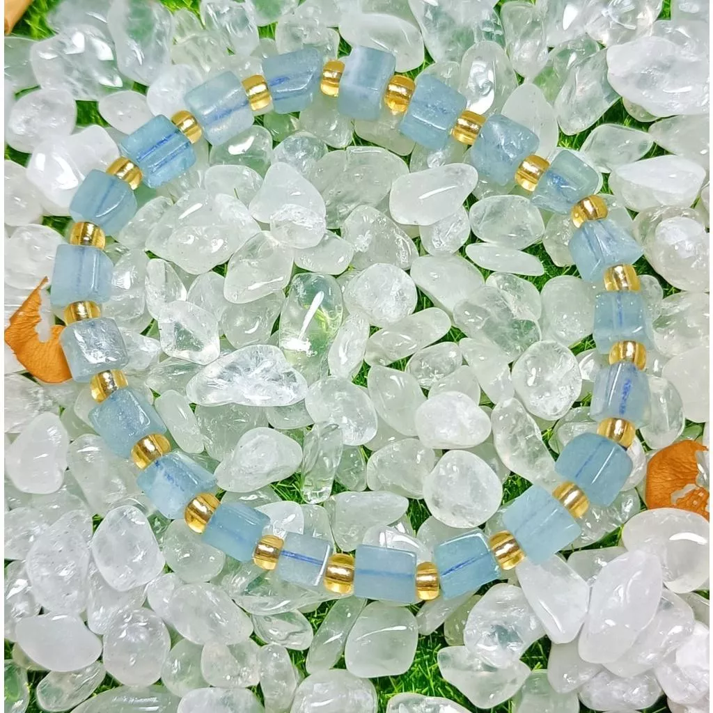 海藍寶方塊水晶手鍊