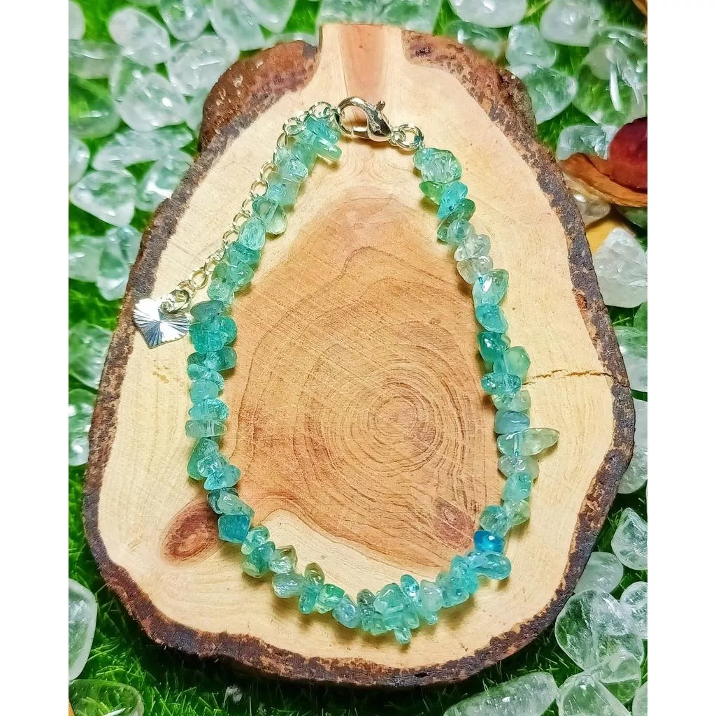 藍磷灰碎石水晶手鍊