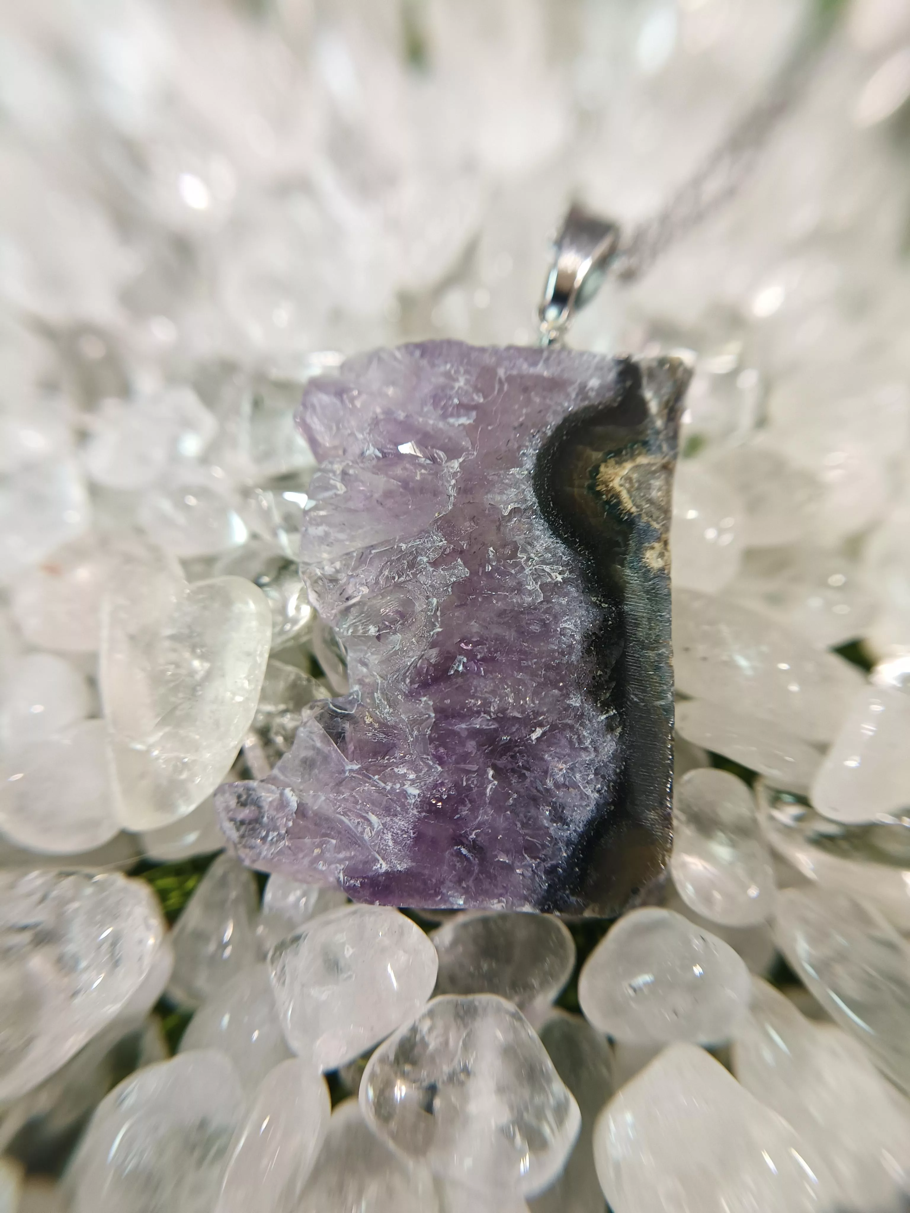 紫水晶花片項鏈