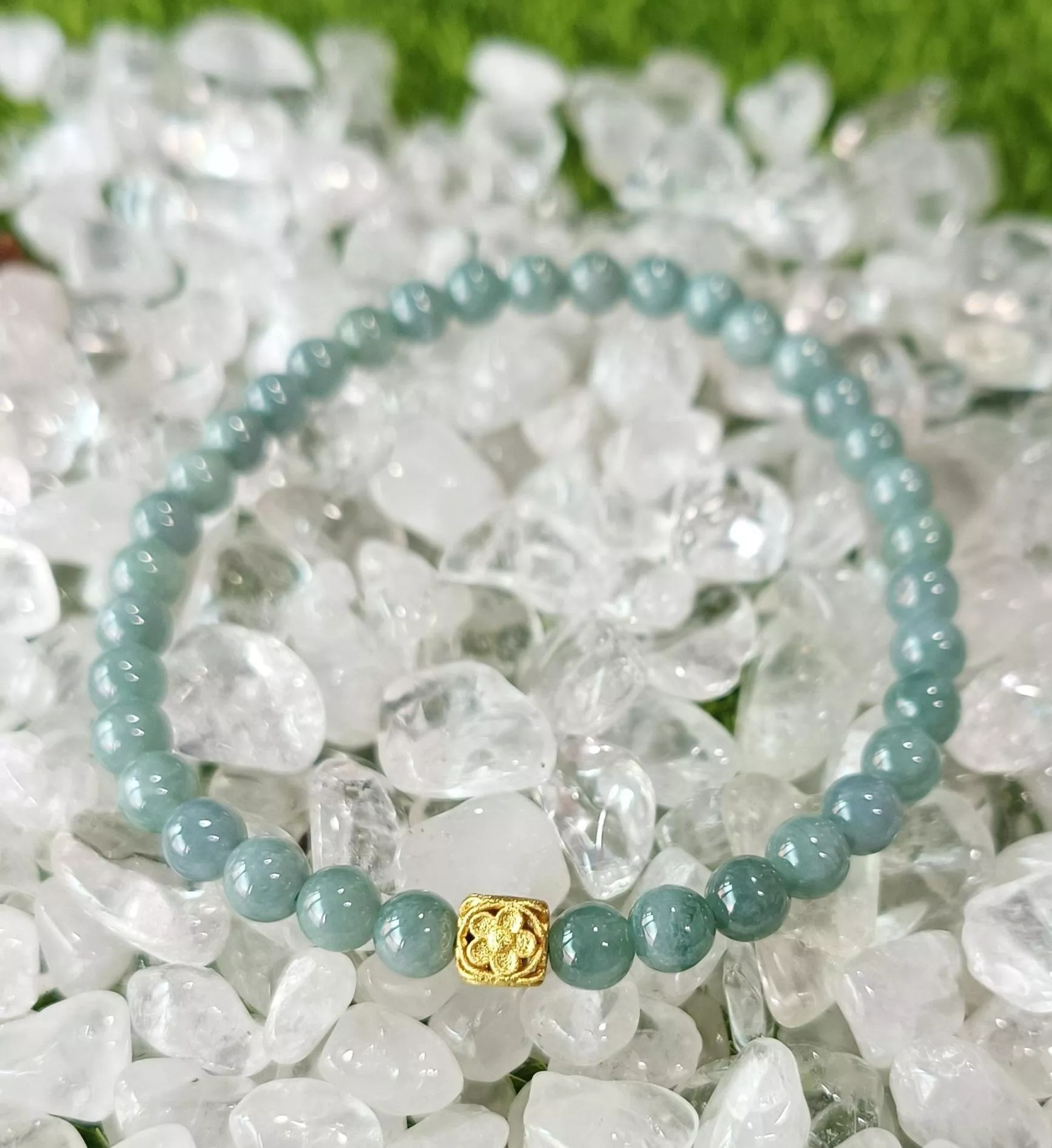 天然藍水翡翠手鏈