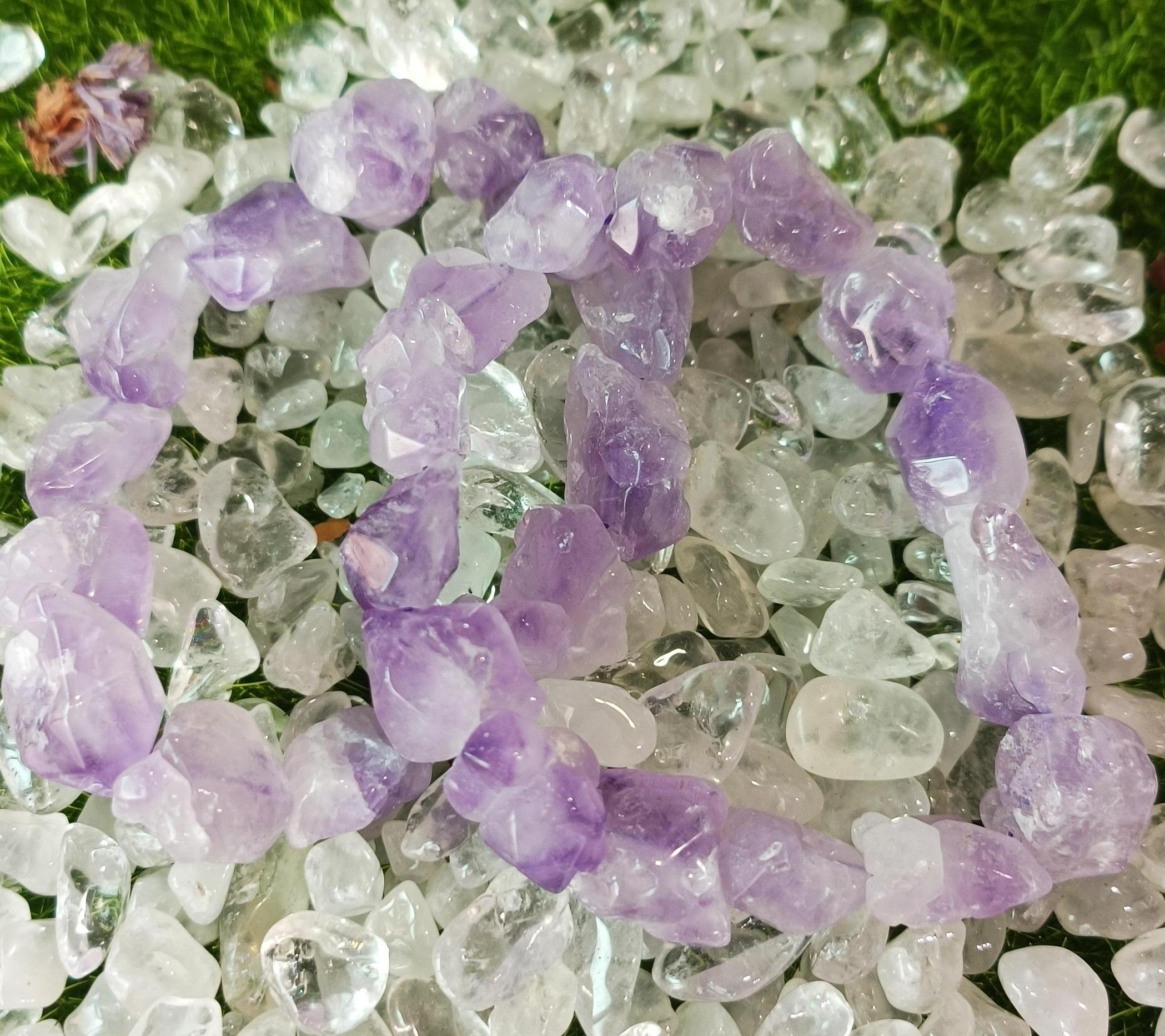 紫骨幹拋光水晶手鏈