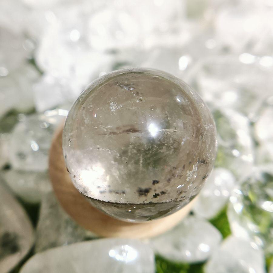 綠幽帶髮絲水晶球